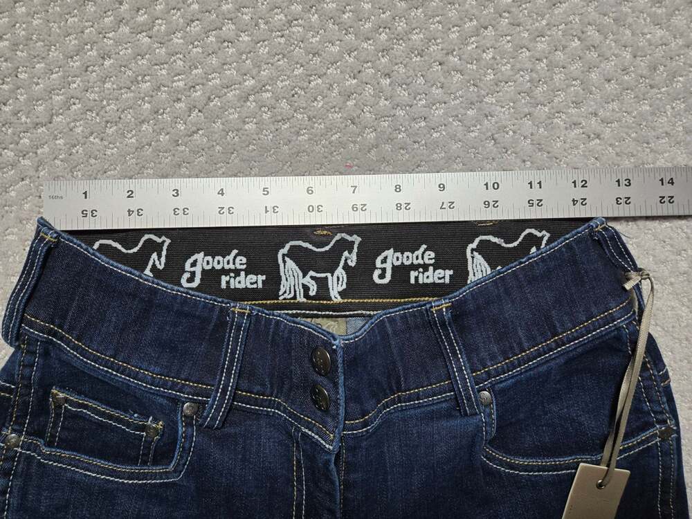 Goode Rider Equestrian Knee Patch Denim Breeches in Vintage Wash, Size 28R - Picture 2 of 9
